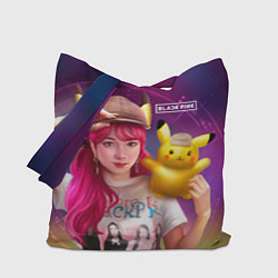 Сумка-шопер Jisoo and Pikachu, цвет: 3D-принт