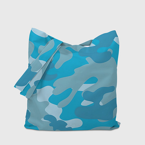 Сумка-шоппер Камуфляж военный синий / 3D-принт – фото 1