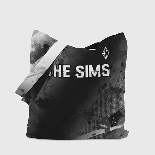 Сумка-шоппер The Sims glitch на темном фоне: символ сверху / 3D-принт – фото 1