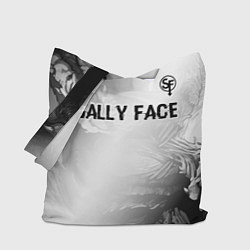 Сумка-шоппер Sally Face glitch на светлом фоне: символ сверху