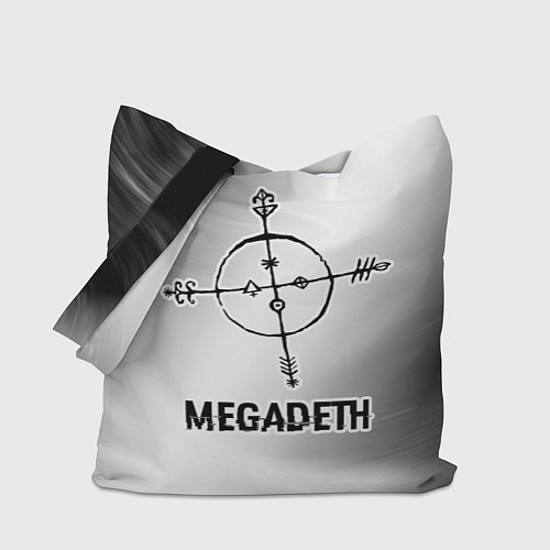 Сумка-шоппер Megadeth glitch на светлом фоне / 3D-принт – фото 1