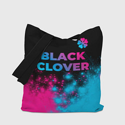 Сумка-шопер Black Clover - neon gradient: символ сверху, цвет: 3D-принт