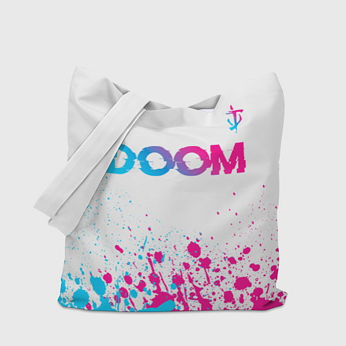 Сумка-шоппер Doom neon gradient style: символ сверху / 3D-принт – фото 1