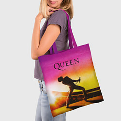 Сумка-шопер Queen Фредди Меркьюри, цвет: 3D-принт — фото 2