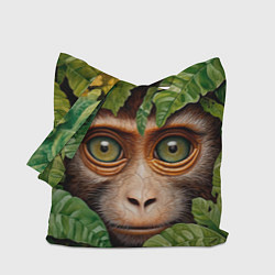 Сумка-шопер Обезьяна в джунглях, цвет: 3D-принт