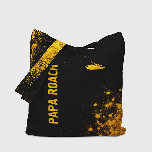 Сумка-шоппер Papa Roach - gold gradient: надпись, символ / 3D-принт – фото 1