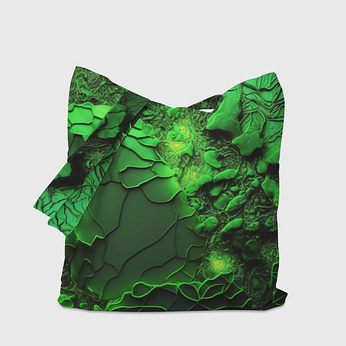 Сумка-шоппер Объемная зеленая текстура / 3D-принт – фото 1
