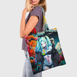 Сумка-шопер Ребекка и дракон - Киберпанк аниме, цвет: 3D-принт — фото 2