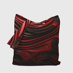Сумка-шоппер Кожаная красная и черная текстура