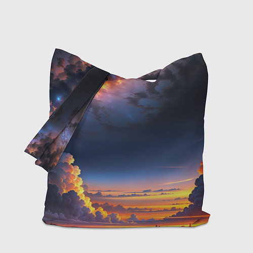 Сумка-шоппер Млечный путь и облака на закате / 3D-принт – фото 1