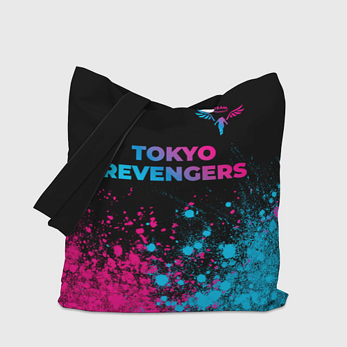 Сумка-шоппер Tokyo Revengers - neon gradient: символ сверху / 3D-принт – фото 1