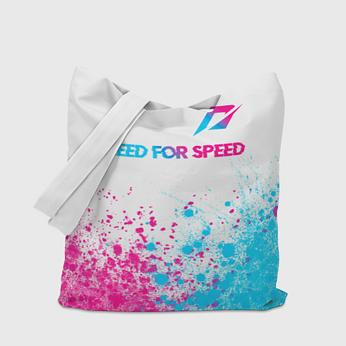 Сумка-шоппер Need for Speed neon gradient style: символ сверху / 3D-принт – фото 1