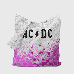 Сумка-шопер AC DC rock legends: символ сверху, цвет: 3D-принт