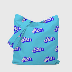 Сумка-шопер Синий логотип Кен - паттерн, цвет: 3D-принт