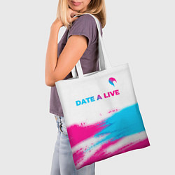 Сумка-шопер Date A Live neon gradient style: символ сверху, цвет: 3D-принт — фото 2