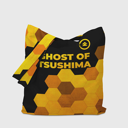 Сумка-шоппер Ghost of Tsushima - gold gradient: символ сверху / 3D-принт – фото 1
