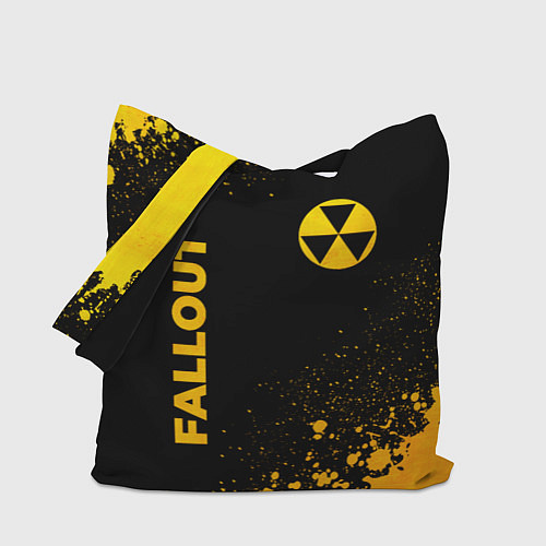 Сумка-шоппер Fallout - gold gradient: надпись, символ / 3D-принт – фото 1