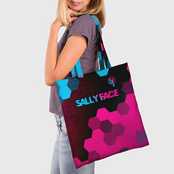 Сумка-шопер Sally Face - neon gradient: символ сверху, цвет: 3D-принт — фото 2