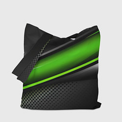 Сумка-шопер Зеленая объемная полосы, цвет: 3D-принт