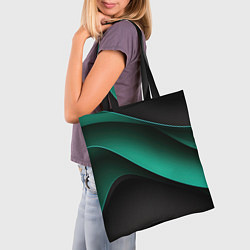 Сумка-шопер Абстрактная зеленая текстура, цвет: 3D-принт — фото 2