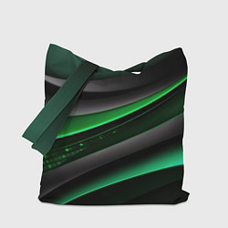 Сумка-шопер Black green line, цвет: 3D-принт