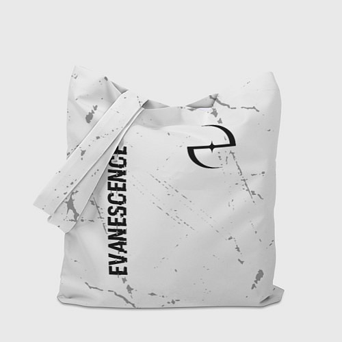 Сумка-шоппер Evanescence glitch на светлом фоне: надпись, симво / 3D-принт – фото 1