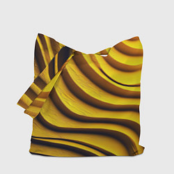 Сумка-шопер Желтые абстрактные полосы, цвет: 3D-принт