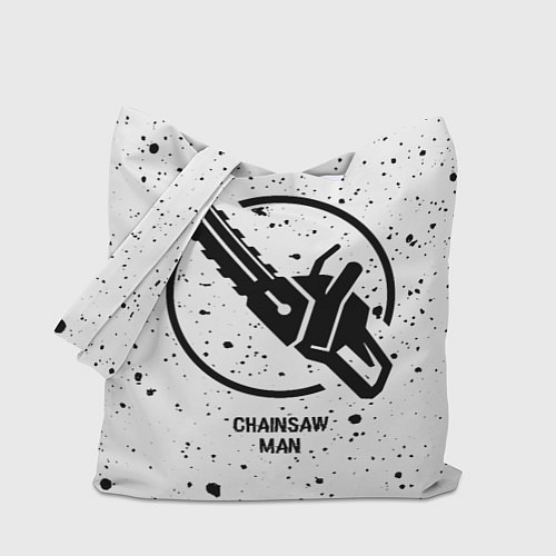 Сумка-шоппер Chainsaw Man glitch на светлом фоне / 3D-принт – фото 1