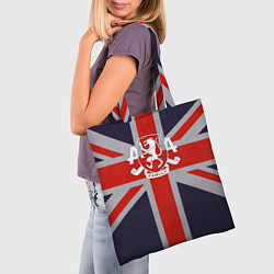Сумка-шопер Asking Alexandria британский флаг, цвет: 3D-принт — фото 2