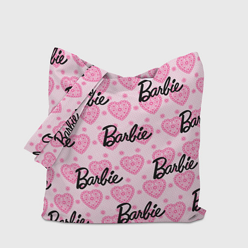 Сумка-шоппер Логотип Барби и розовое кружево / 3D-принт – фото 1