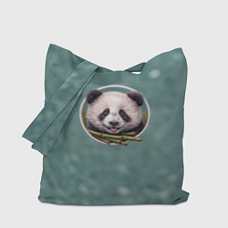 Сумка-шопер Милая мордочка панды с бамбуком, цвет: 3D-принт