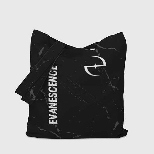 Сумка-шоппер Evanescence glitch на темном фоне: надпись, символ / 3D-принт – фото 1