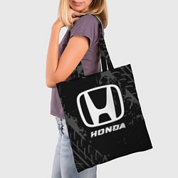 Сумка-шопер Honda speed на темном фоне со следами шин, цвет: 3D-принт — фото 2