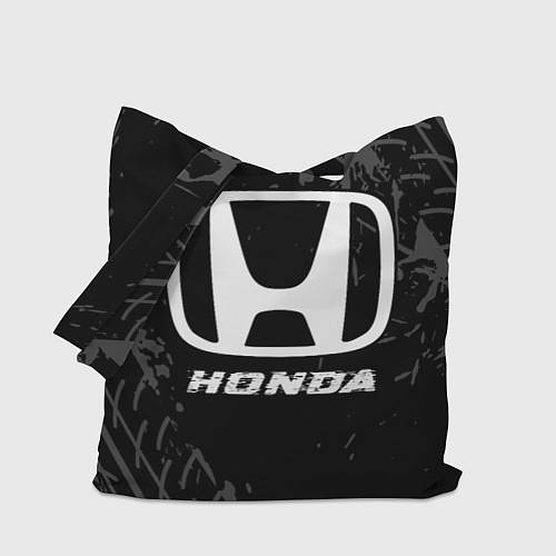 Сумка-шоппер Honda speed на темном фоне со следами шин / 3D-принт – фото 1