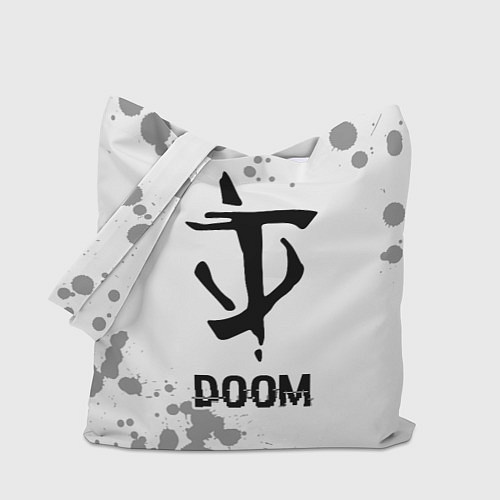 Сумка-шоппер Doom glitch на светлом фоне / 3D-принт – фото 1