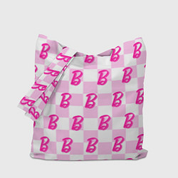 Сумка-шоппер Розовая шашка и Барби