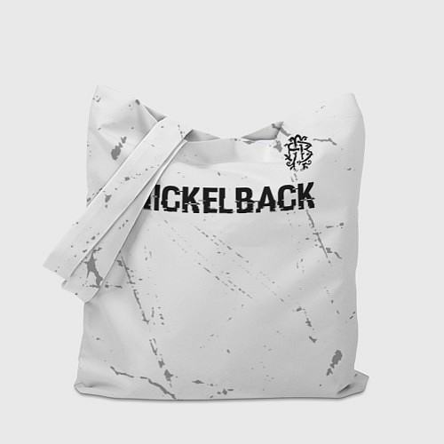 Сумка-шоппер Nickelback glitch на светлом фоне: символ сверху / 3D-принт – фото 1