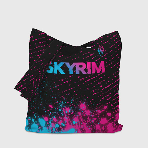 Сумка-шоппер Skyrim - neon gradient: символ сверху / 3D-принт – фото 1