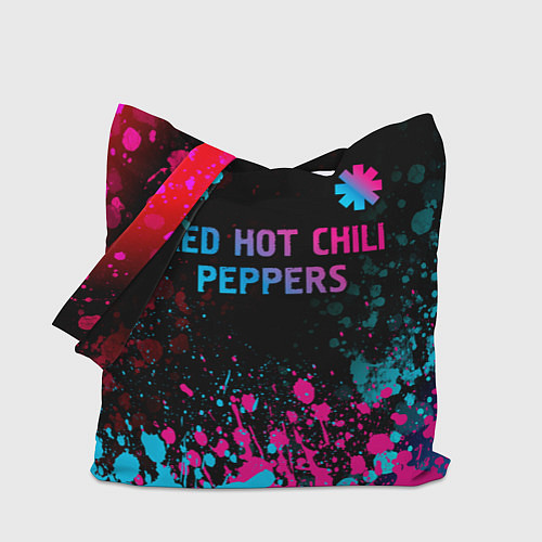 Сумка-шоппер Red Hot Chili Peppers - neon gradient: символ свер / 3D-принт – фото 1