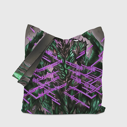 Сумка-шоппер Фиолетовый элементаль киберпанк / 3D-принт – фото 1