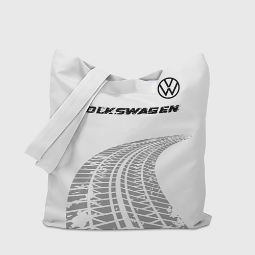 Сумка-шоппер Volkswagen speed на светлом фоне со следами шин: с / 3D-принт – фото 1