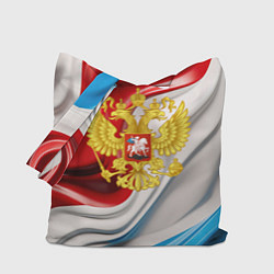 Сумка-шоппер Герб России на фоне флага