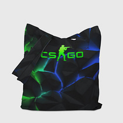 Сумка-шопер CS GO green blue neon, цвет: 3D-принт