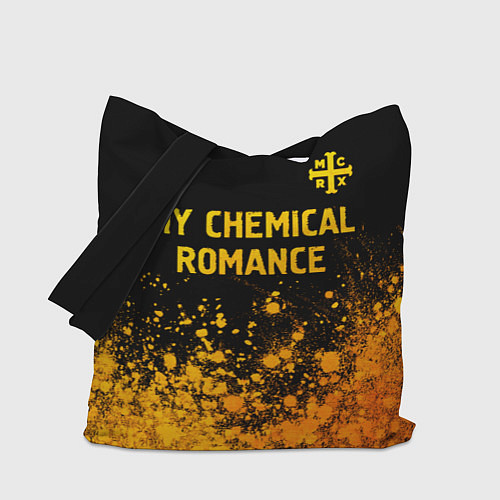 Сумка-шоппер My Chemical Romance - gold gradient: символ сверху / 3D-принт – фото 1