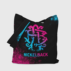 Сумка-шопер Nickelback - neon gradient, цвет: 3D-принт