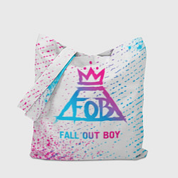 Сумка-шоппер Fall Out Boy neon gradient style