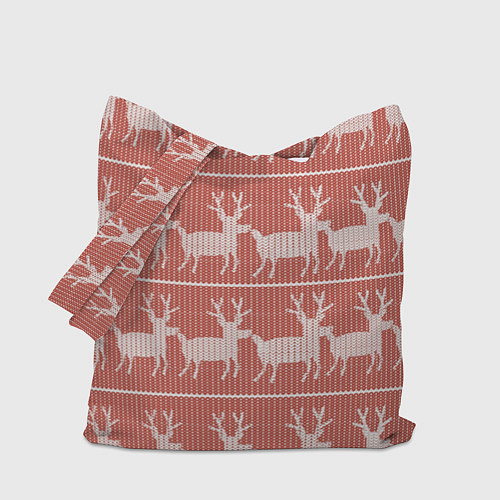 Сумка-шоппер Классический рождественнский принт с оленем / 3D-принт – фото 1