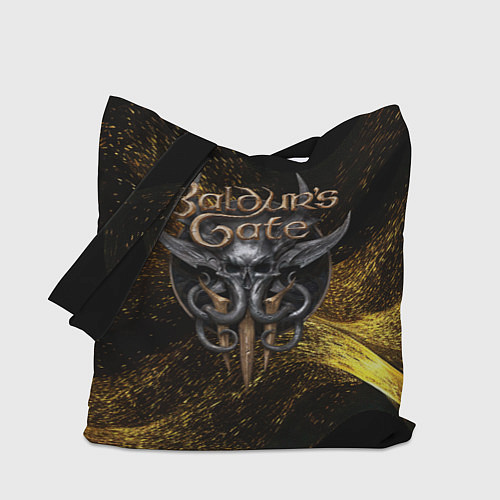Сумка-шоппер Baldurs Gate 3 logo gold black / 3D-принт – фото 1