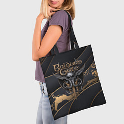 Сумка-шопер Baldurs Gate 3 logo dark logo, цвет: 3D-принт — фото 2
