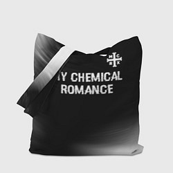 Сумка-шопер My Chemical Romance glitch на темном фоне: символ, цвет: 3D-принт